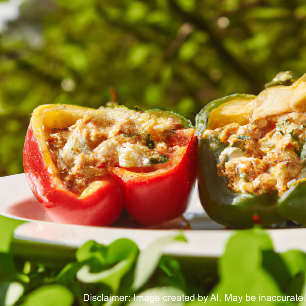 Vegan Spinach and Feta Stuffed Peppers