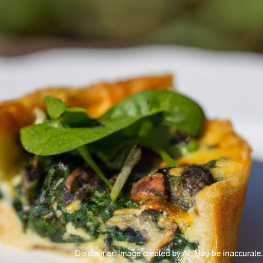 image of Vegan Mushroom and Spinach Quiche