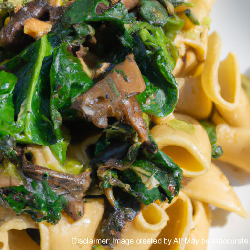 image of Vegan Spinach and Mushroom Pasta